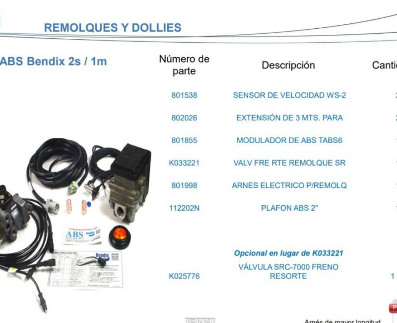 KIT ABS BENDIX 2S/1M SENCILLO = HAAQ960102